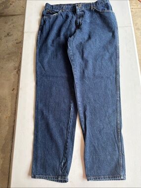 H.I.S Men's Straight Leg Jeans in Dark Blue Denim